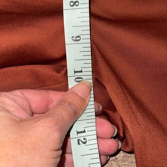 H&M Women's Super Stretch Straight Fit Regular Waist Pants Burnt Orange Size 4 N - Picture 7 of 8